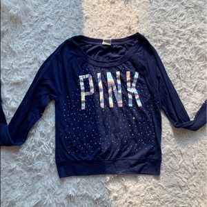 VS PINK embellished long sleeve shirt